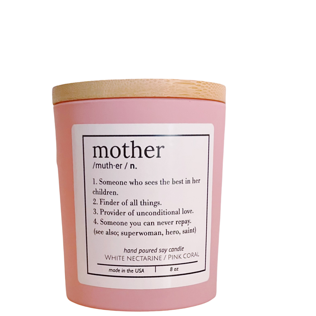 Mother Definition Matte Pink Tumbler Candle